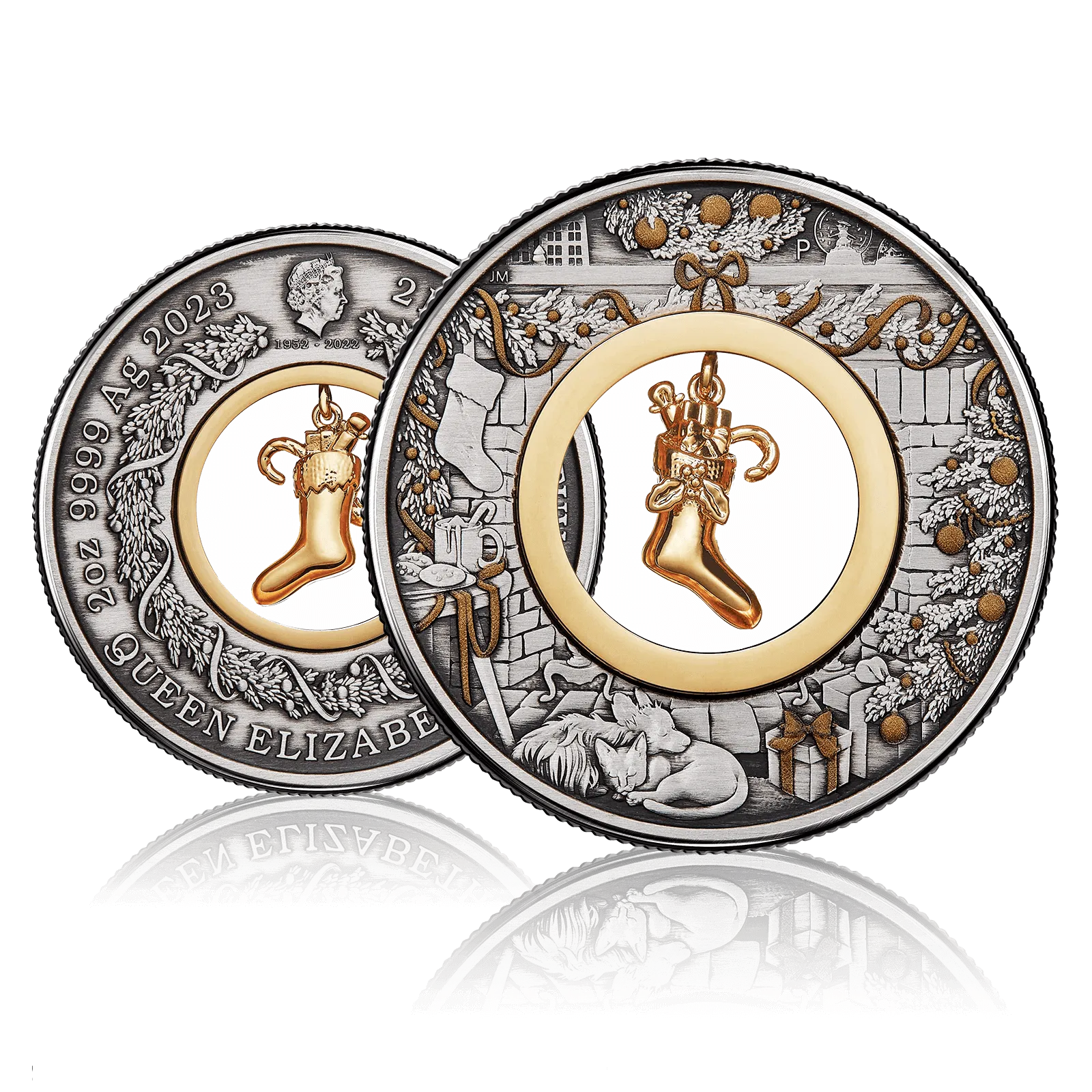 2oz Silver Antique Coloured Coin Night Before Christmas (2023) 5
